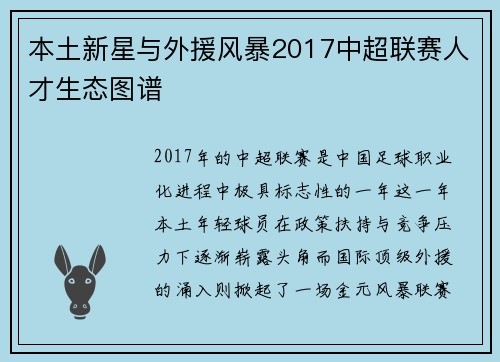 本土新星与外援风暴2017中超联赛人才生态图谱